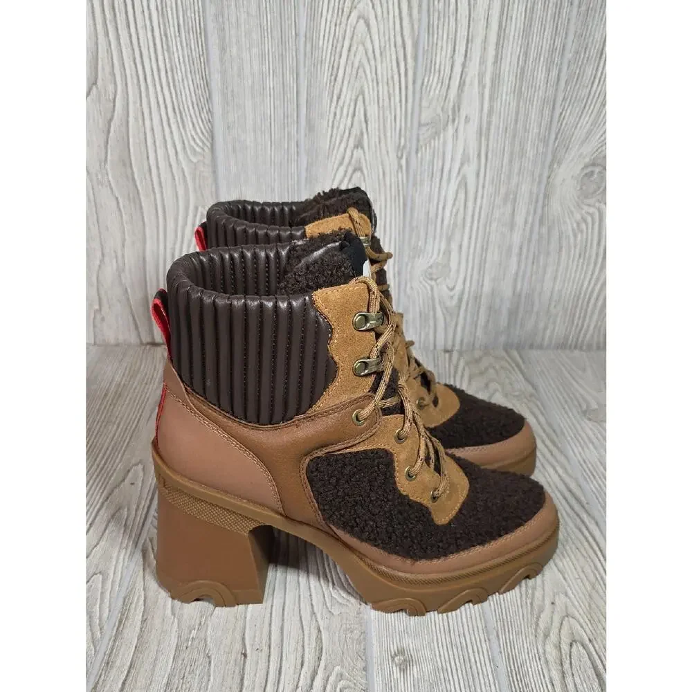 Sorel Brex Heel Cozy Lace Up Boots Womens Size 10